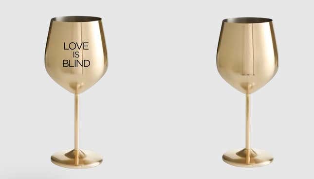 Love Is Blind wine glass
